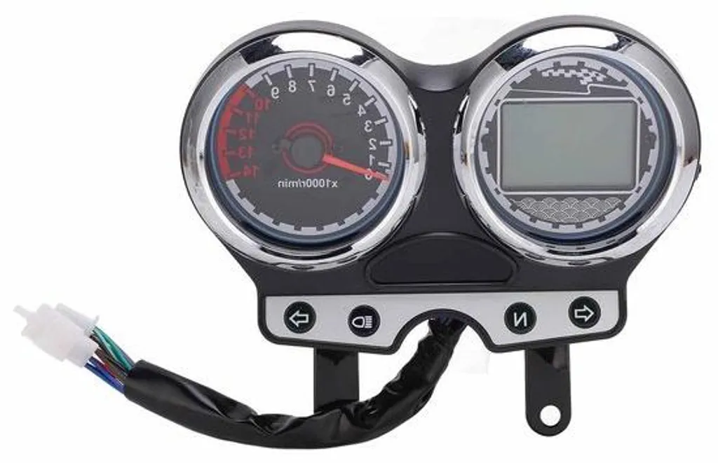 Tachymètre LED bleues 12V en ABS noir pour moto et voiture essence