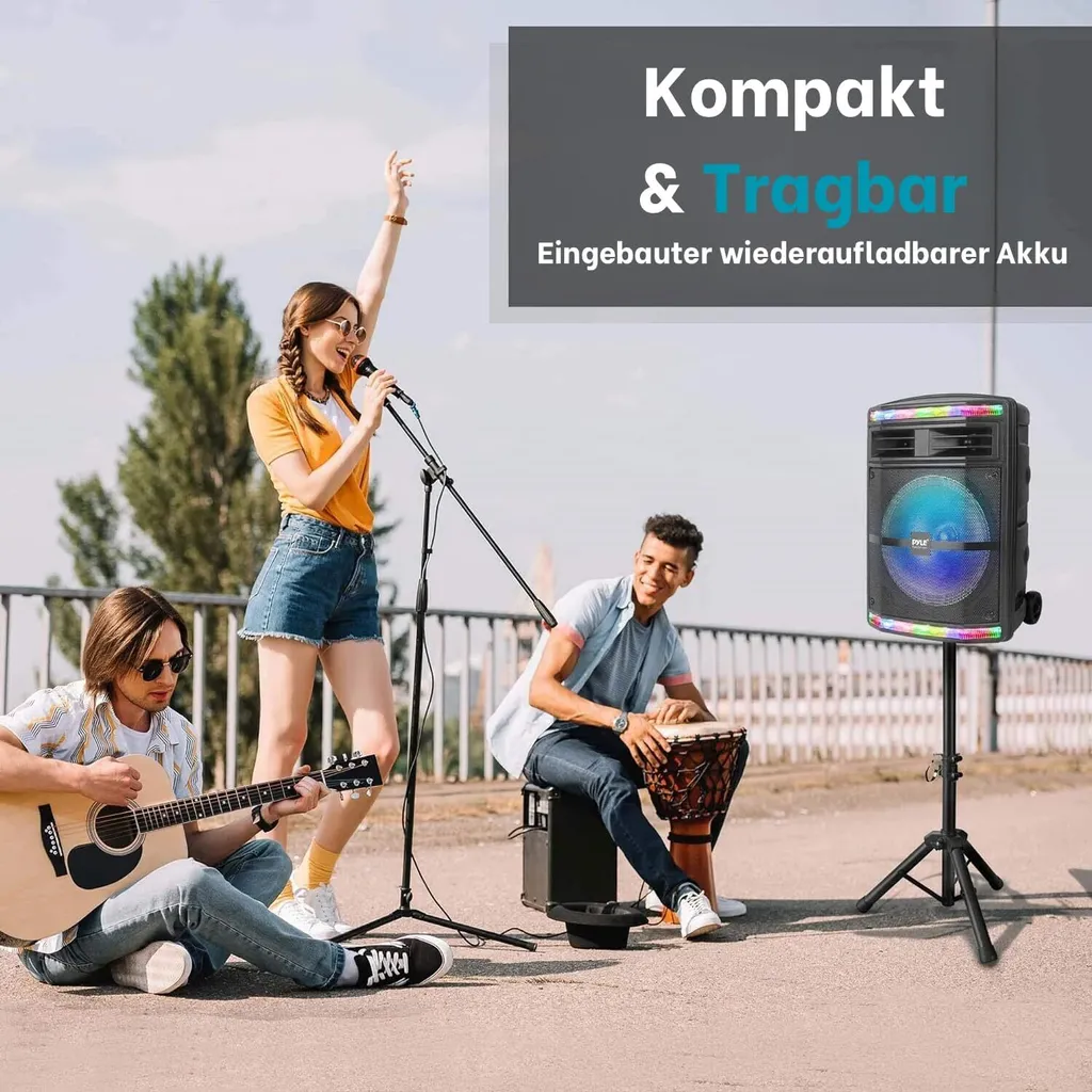 Sistema PA Portatile Pyle 600W: Jukebox Bluetooth e Karaoke per Eventi - 10