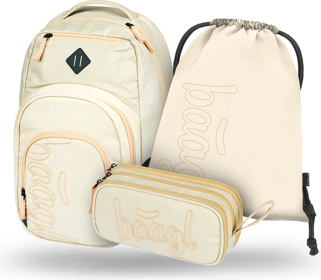 Ensemble cartable et trousse Coolmate Beige pour l'école et le collège