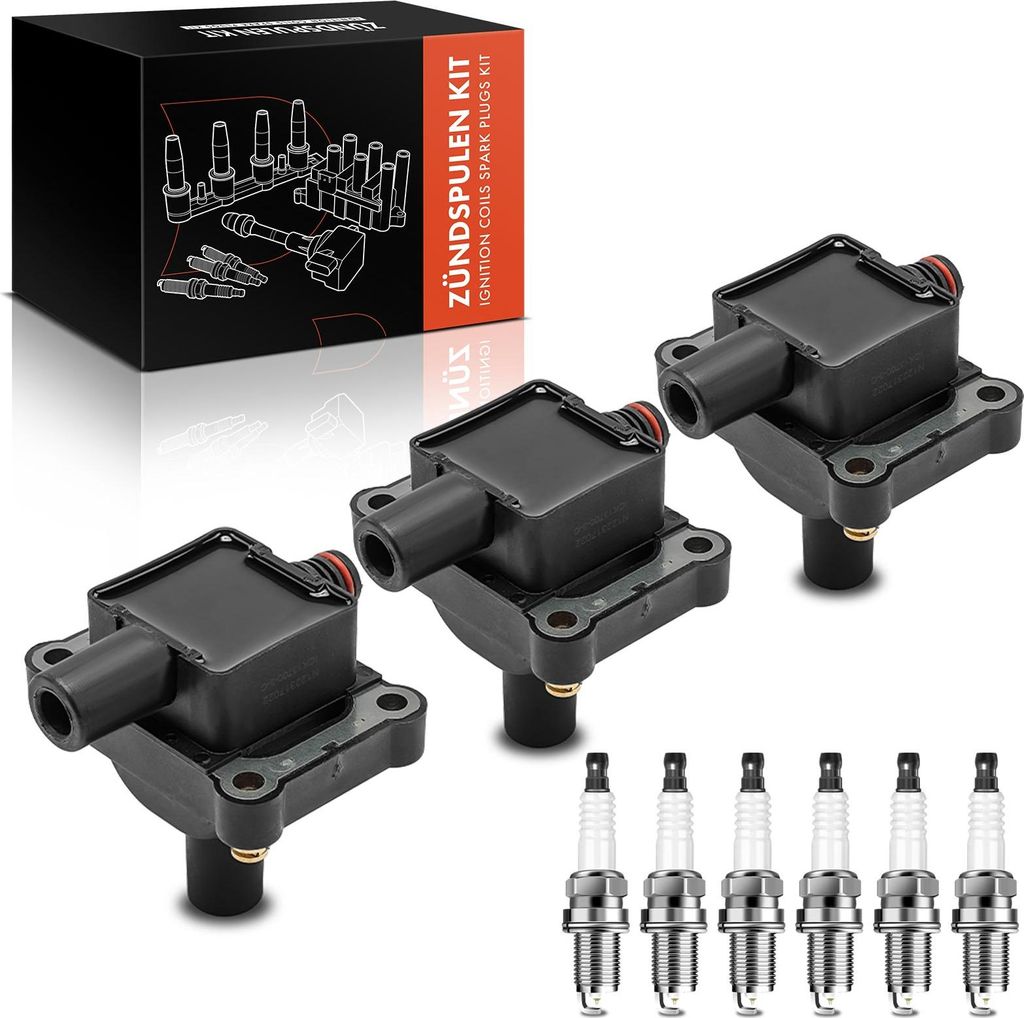 Frankberg 3x Zündspule+6x Zündkerze für Mercedes-Benz C124 W124 W202 W140 R129 3.2L 2.8L 1.8L 2.0L 2.3L 3.6L 1991-2001