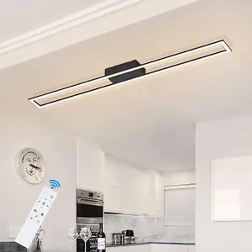 Plafonnier LED Rectangulaire 40W Noir Dimmable avec Télécommande Pro - 4