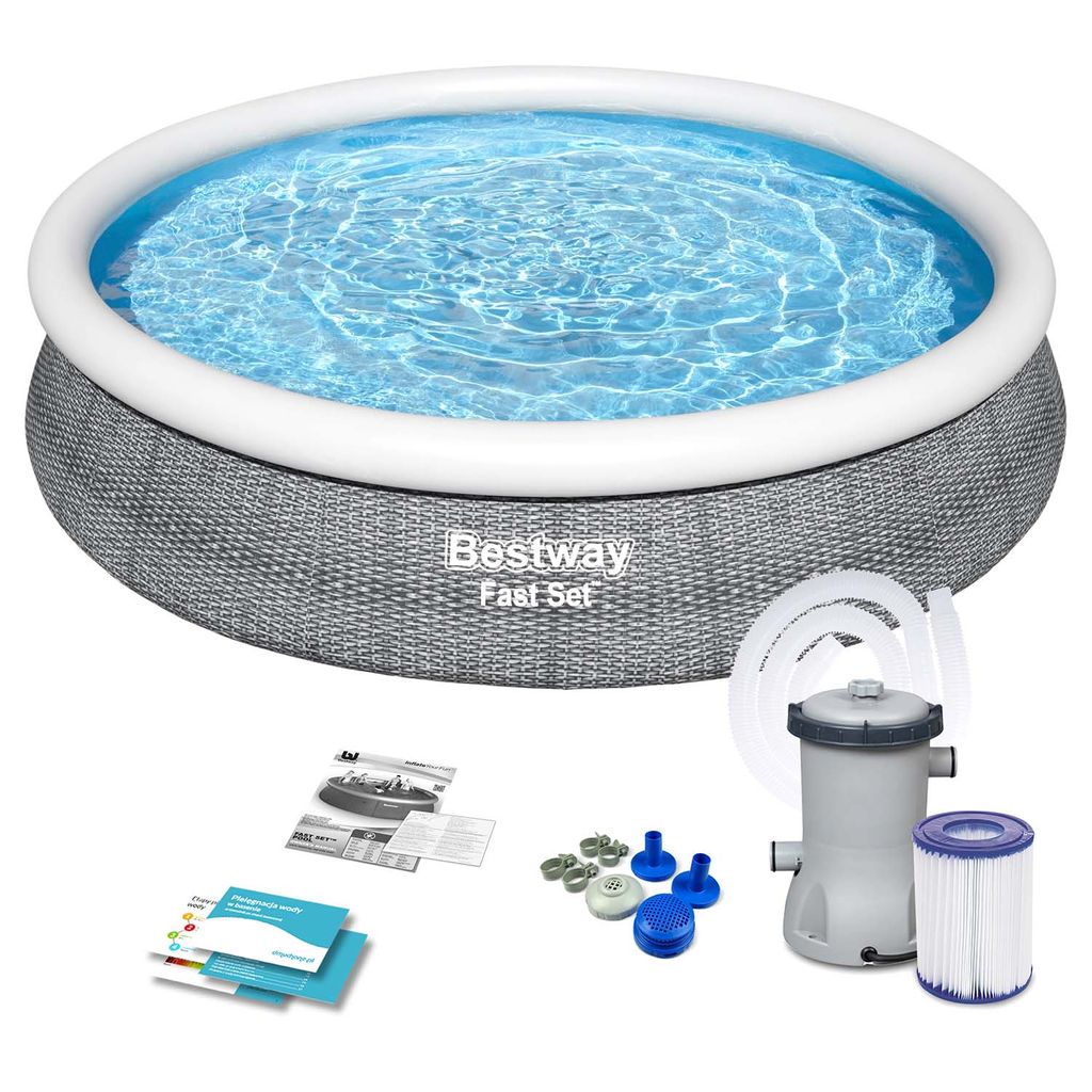 BESTWAY - Opblaasbare zwembad Fast Set - Rond - D366x76cm Productafbeelding 
