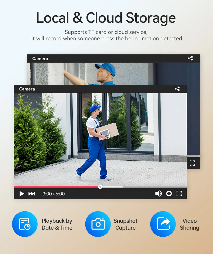 Interphone vidéo 1080p avec écran 7 pouces filaire haute résolution - 3