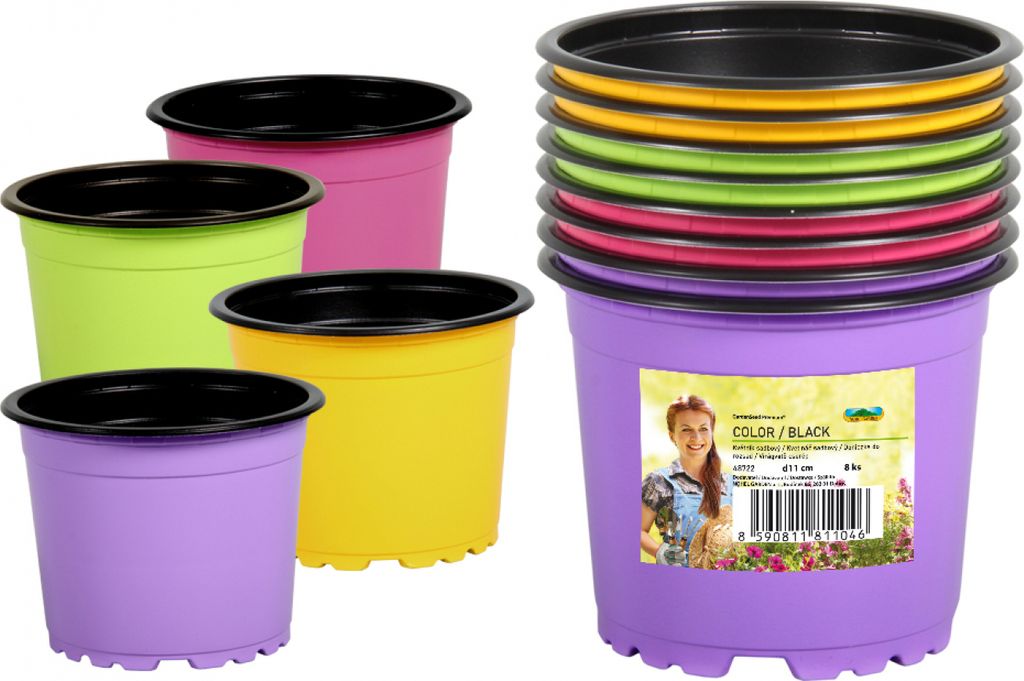 Jardinière COLOR/BLACK d11cm 8pcs Image du produit 