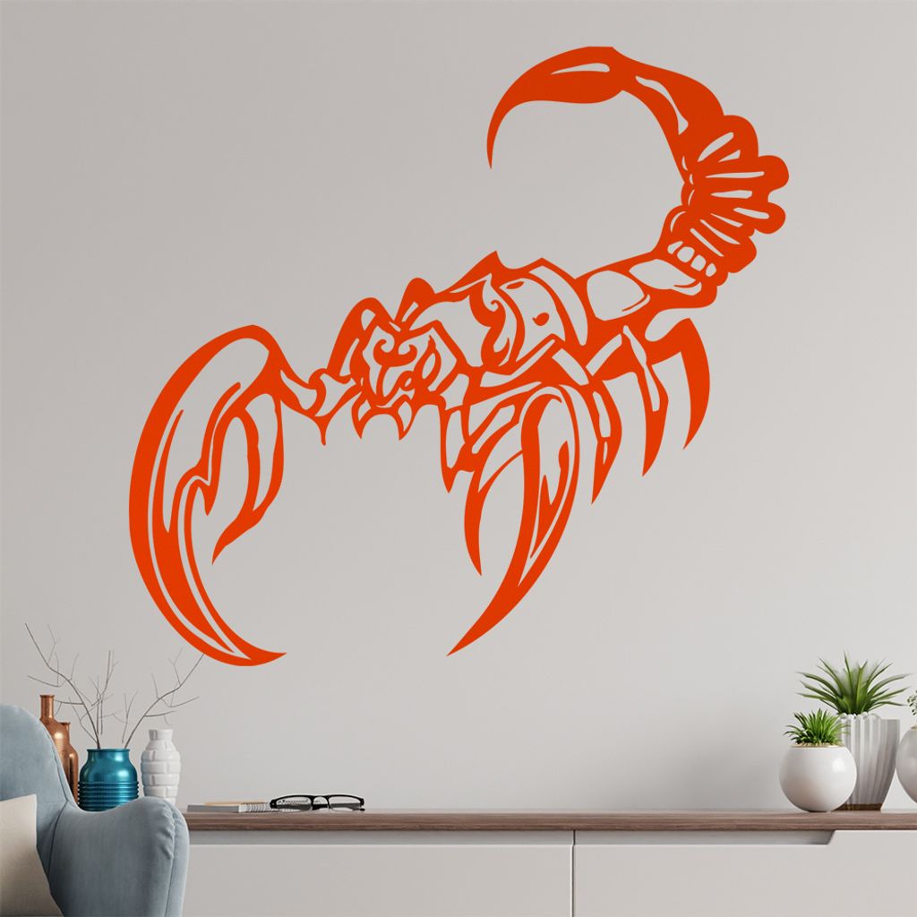 Skorpion Wandtattoo in 6 Größen - Wandaufkleber Wall Sticker - Dekoration, Küche, Wohnzimmer, Schlafzimmer, Badezimmer