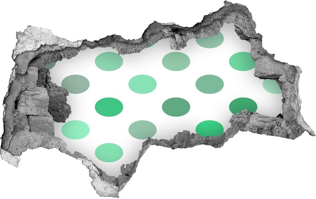 Selbstklebender Loch-3D-Aufkleber 95x73 cm grüne Punkte
