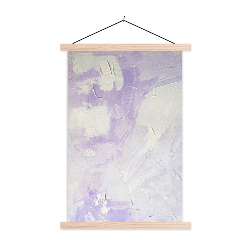 MuchoWow Textilposter Abstrakt - Malerei - Design 60x90 cm mit holzfarbenen Rahmen - Textil