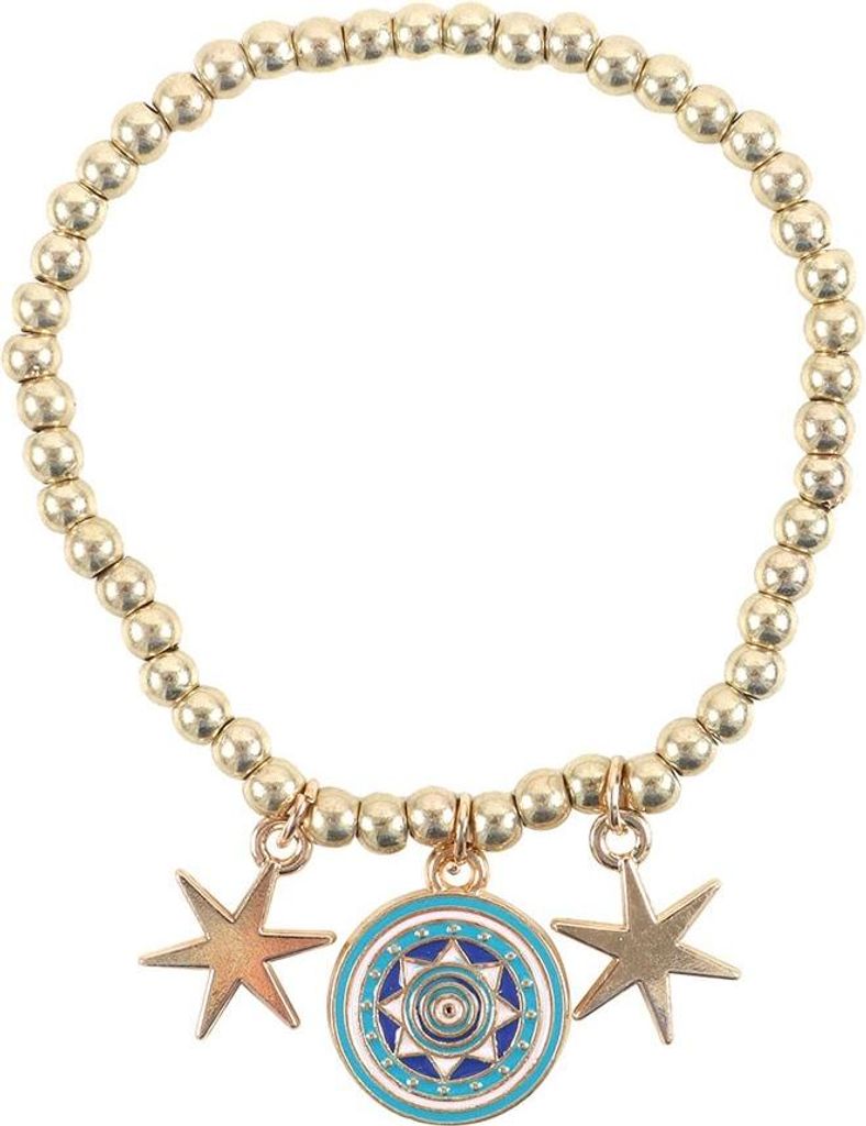Something Different - "All Seeing Eye" Perlen-besetzt-Armband-Anhänger, Metall SD10375 (Einheitsgröße) (Gold/Bunt)