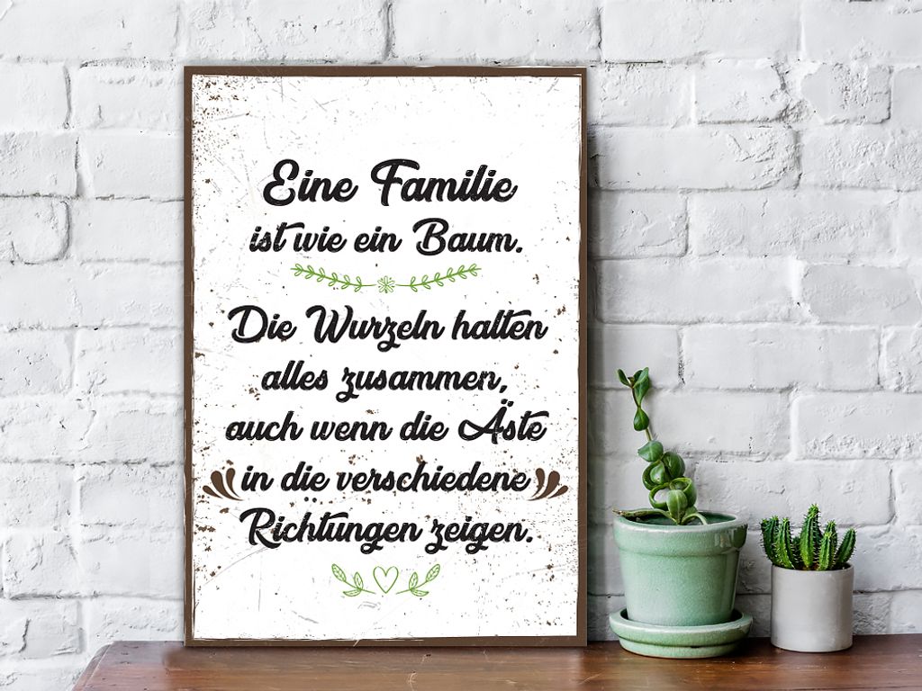GRAVURZEILE Holzschild mit Spruch Familie Kaufland.de