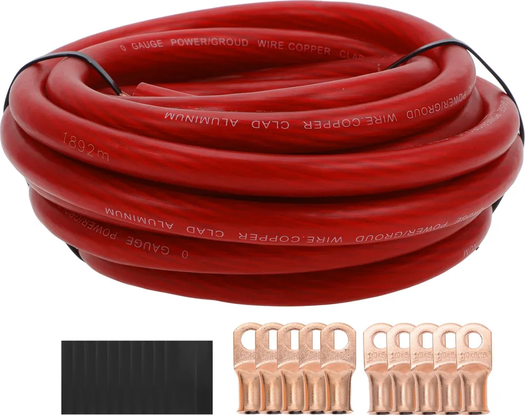 Fil d'alimentation entièrement isolé CCA rouge souple de 25 pieds