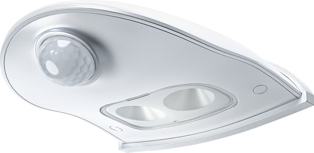 A white LED downlight with a motion sensor.
