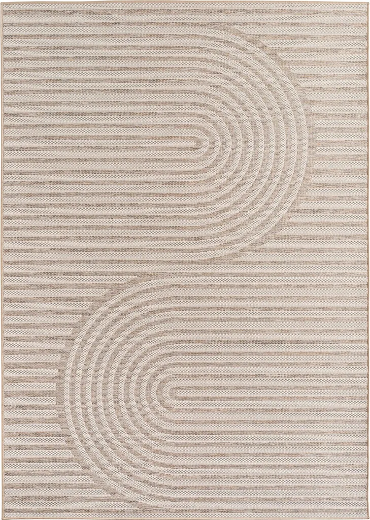 Tapis de Passage Outdoor Desert Dek en Tissage Plat Beige 80x250 cm