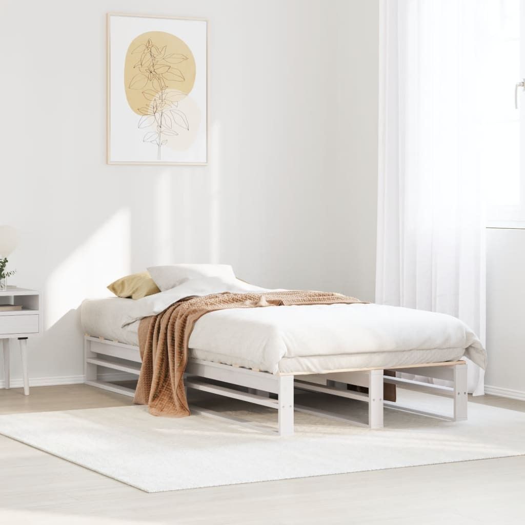 Maison Exclusive - Massivholzbett ohne Matratze Weiß 100x200 cm Kiefernholz