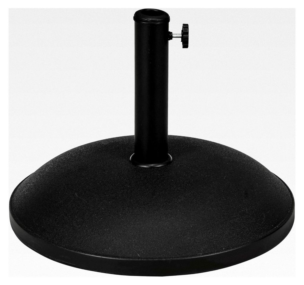 Sonnenschirmständer aus Edelstahl mit Griffen, runder Schirmhalter für Sonnenschirme Ø3,5-Ø4,8 cm, für Garten, Balkon, Terrasse, Schwarz