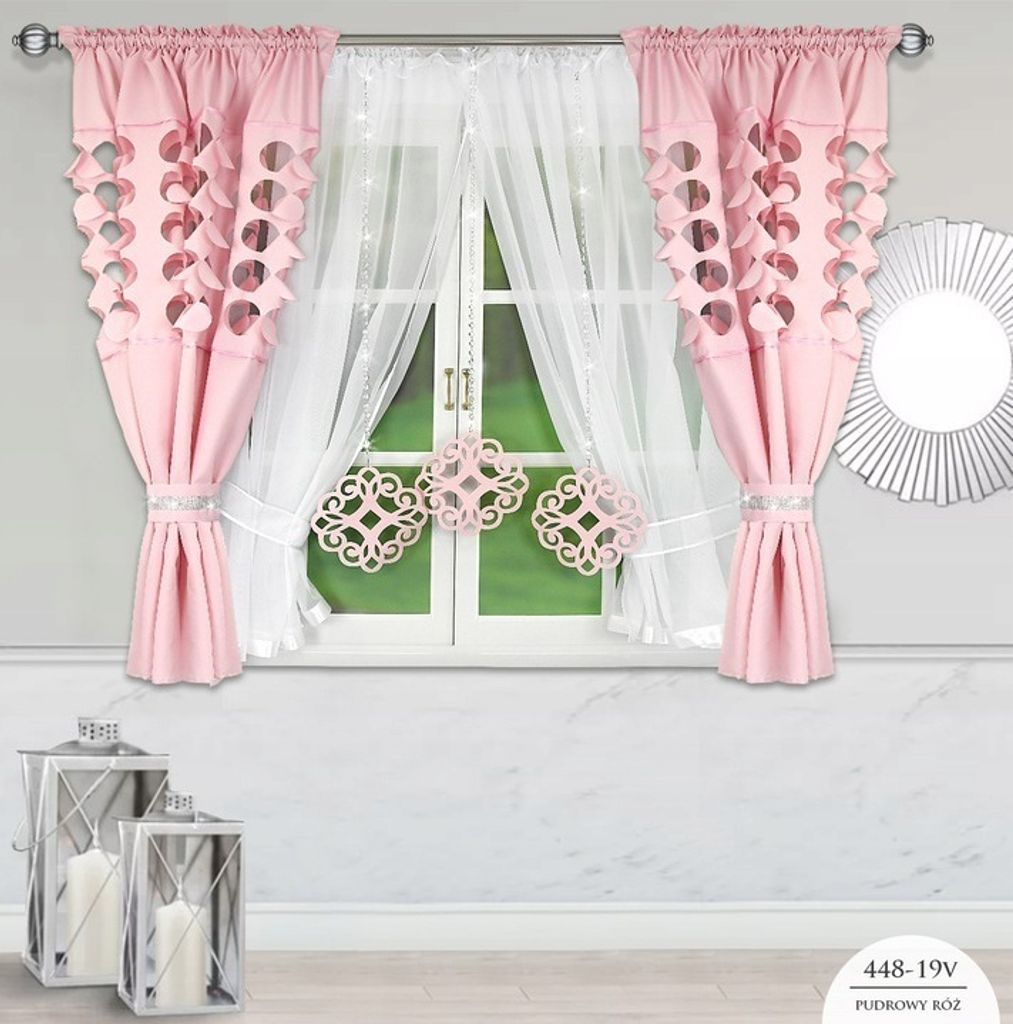 Fertigvorhang MODENA 400x160 Zirconia Laser, Rosa