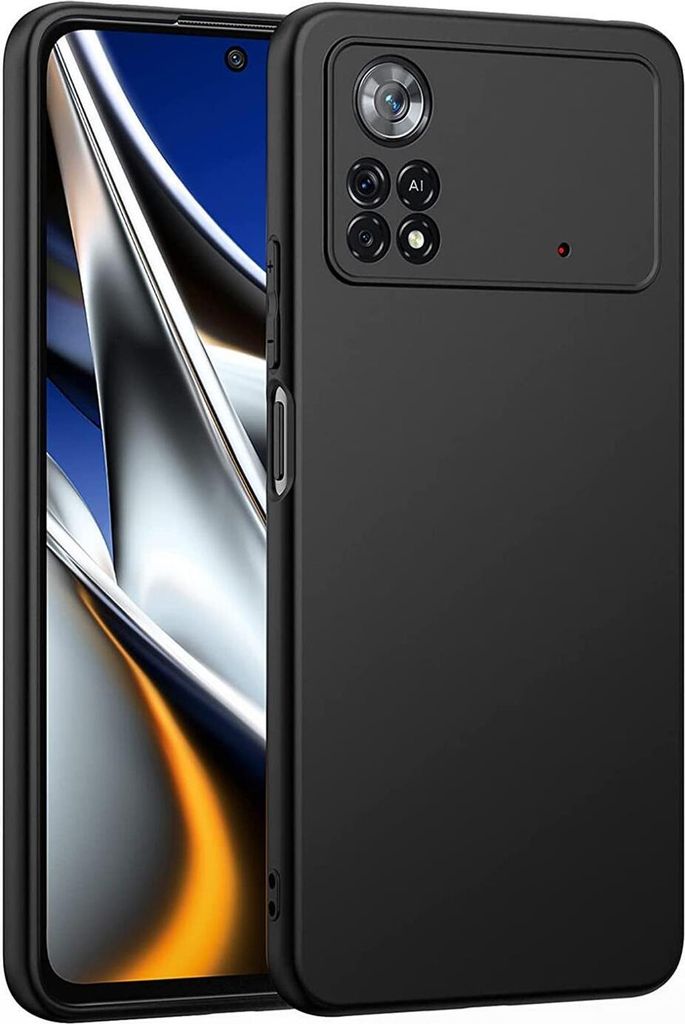 Conie TPU Schutzhülle für Xiaomi POCO X4 Pro 5G Tasche Case Cover Bumper Silikon Hülle in Schwarz matt