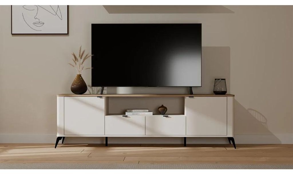 Szafka RTV CORDOBA Kaszmir Beż Dąb Castello 2S2S 186 cm