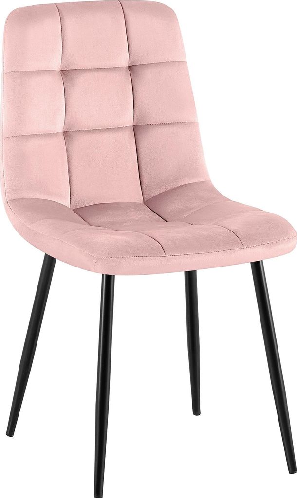 CLP Esszimmerstuhl Antibes Samtbezug gepolstert mit Rückenlehne bis 150 kg Farbe:pink