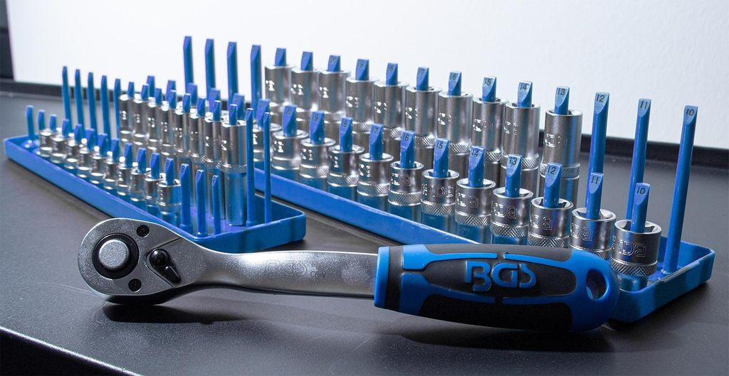 BGS 67158 Steckschlüssel-Halter – 3-tlg. Set Für 1/4", 3/8" Und 1/2" Einsätze
