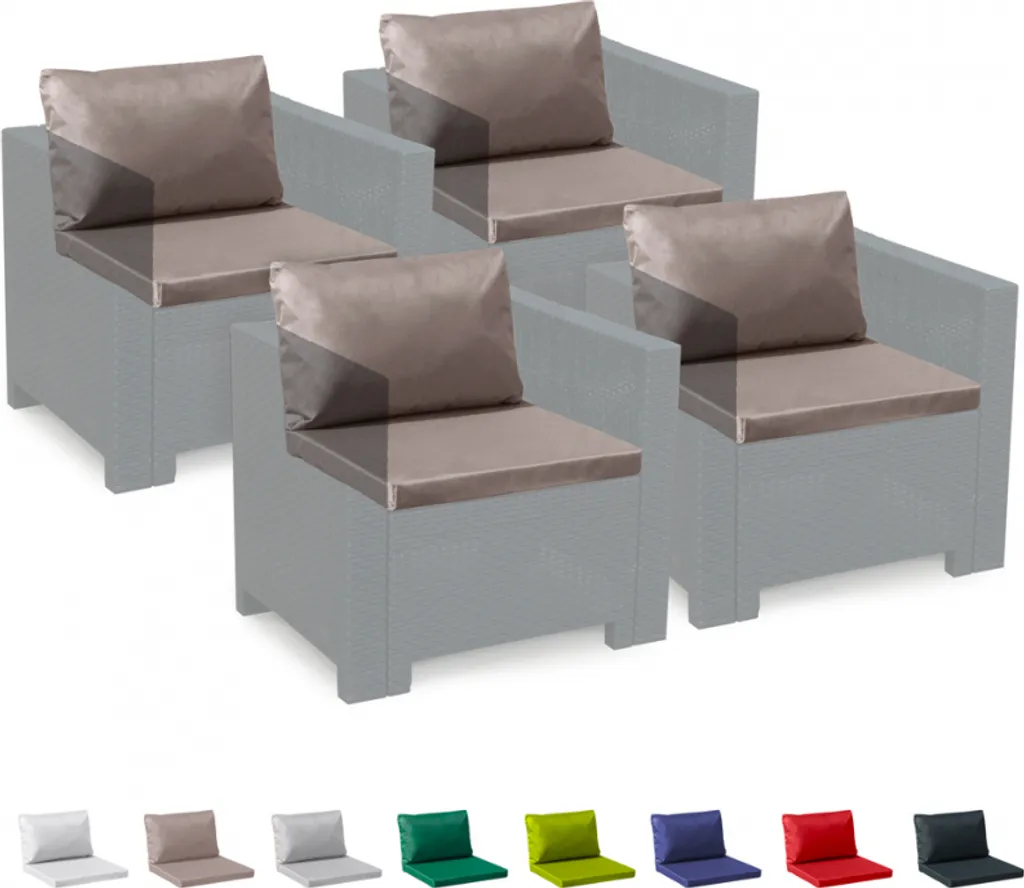 Coussins pour salon de jardin 4 places en rotin Bica Grand Soleil marron