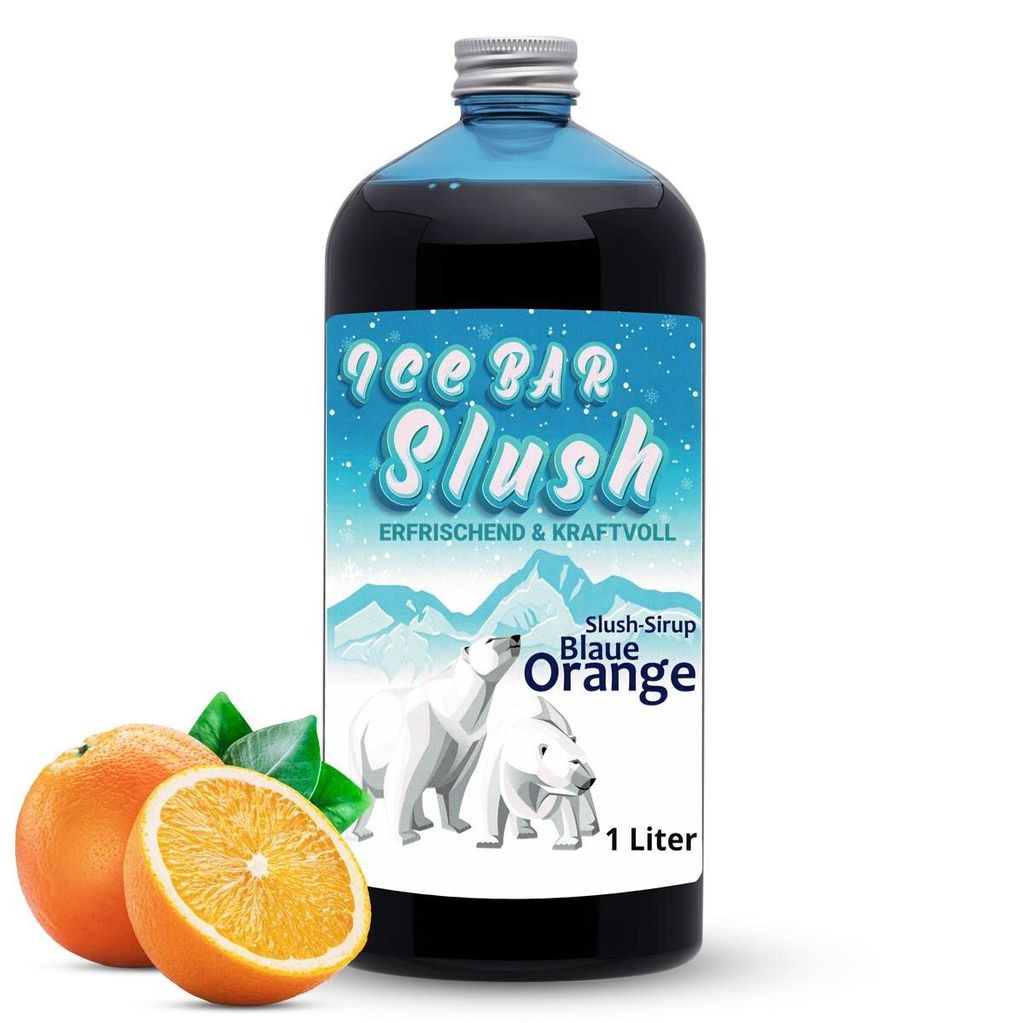 Ice Bär Slush Sirup Ozeanblau Blaue Orange 1 Liter 1:5 AZO Produktbild 