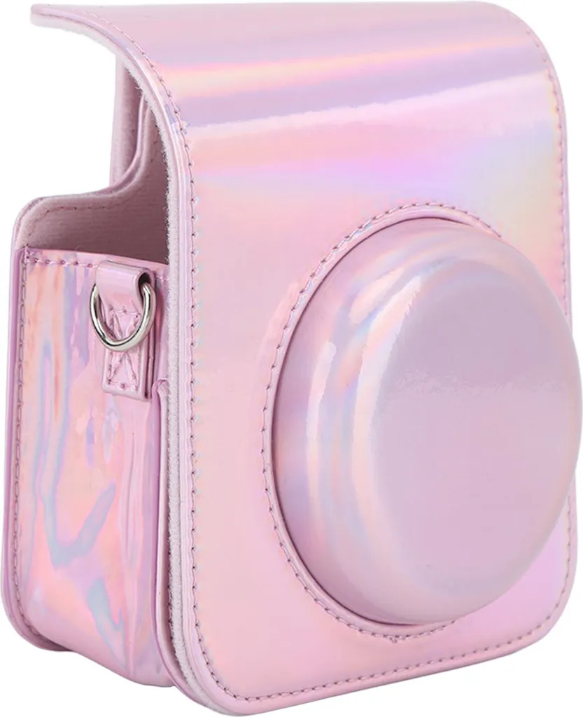 Elegante custodia protettiva in Finto cuoio con tracolla regolabile, adatta per Fujifilm Instax Mini 12, rosa