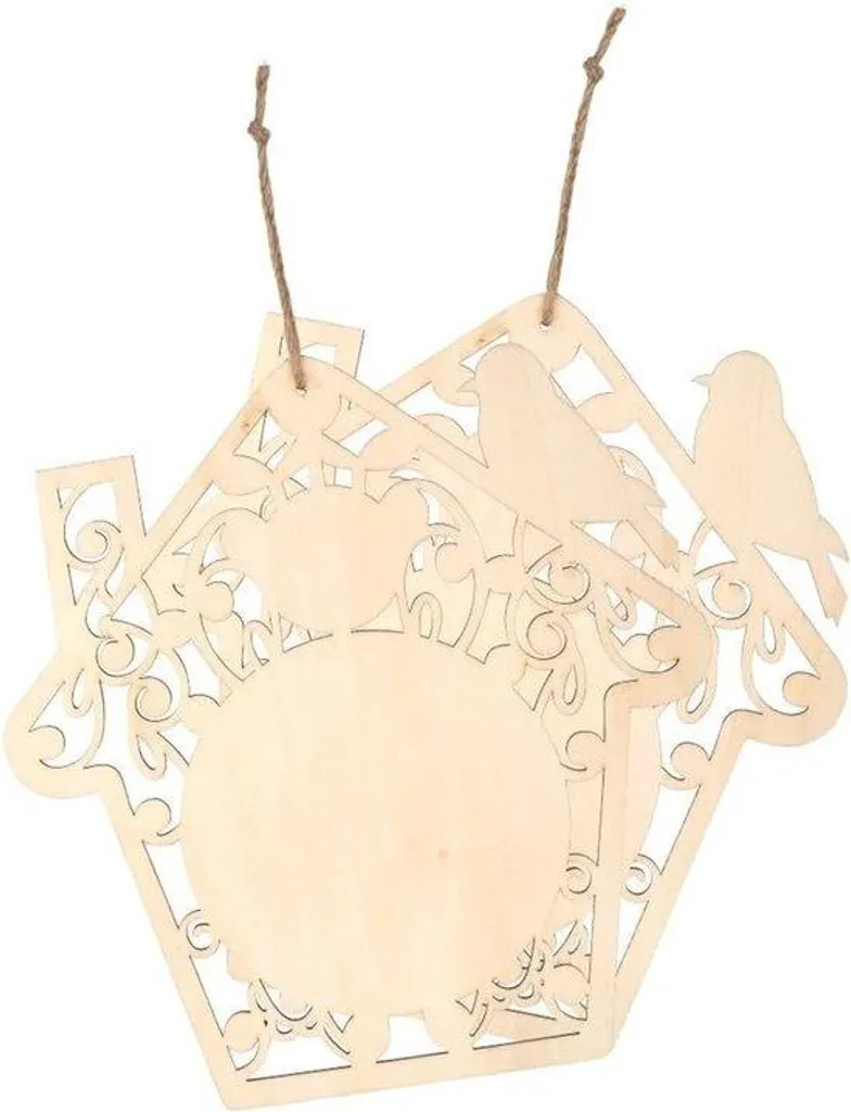 Nichoir oiseau en bois à peindre 265x254mm lot de 2 décoratif mural