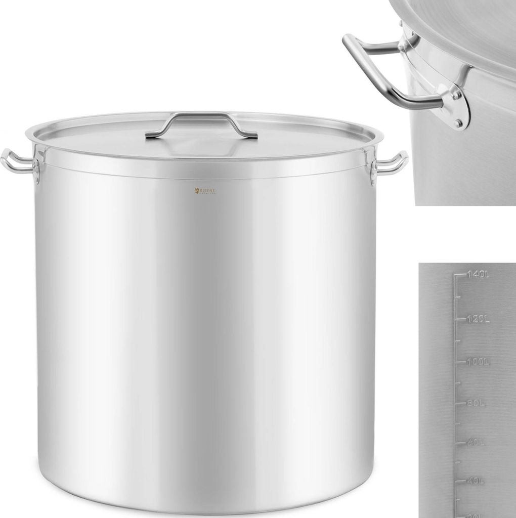 Stahltopf mit Deckel und Messskala für Gas- und Produktbild 
