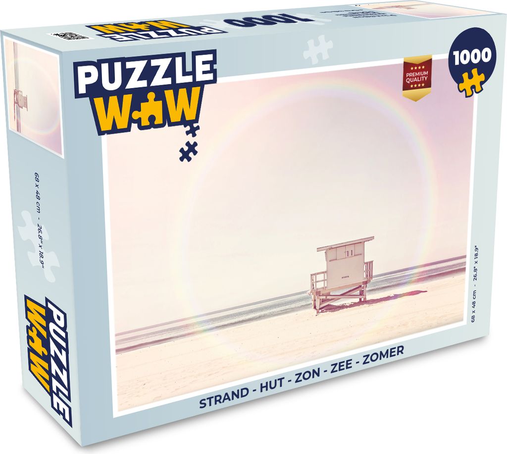MuchoWow Puzzle 1000 Teile Strand - Hütte - Sonne - Meer - Sommer - Erwachsene - Rätsel
