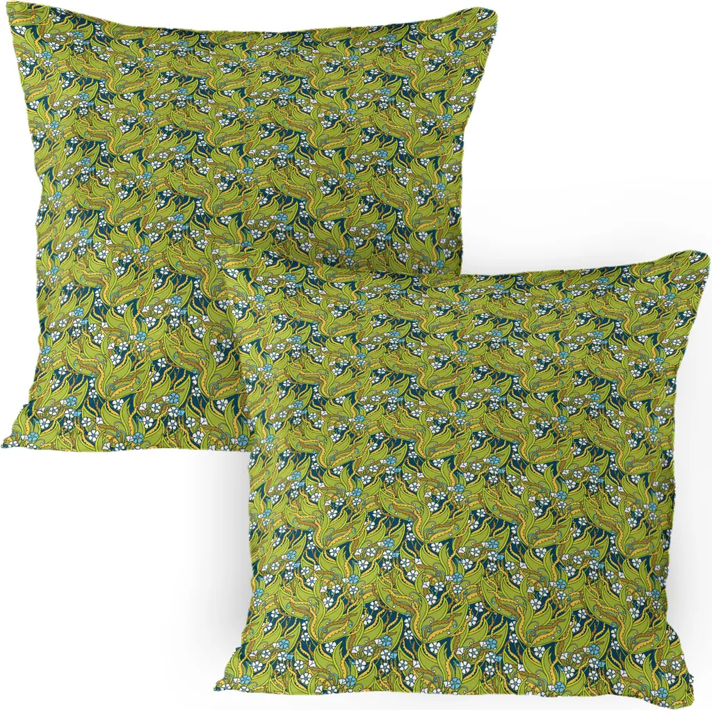 ABAKUHAUS Federe 80x80 Fiori Pansy Madre Natura - Pack da 2