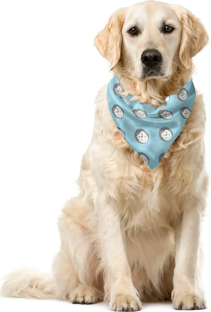 Foulard Animali ABAKUHAUS Riccio e Margherita - Design Azzurro Pallido