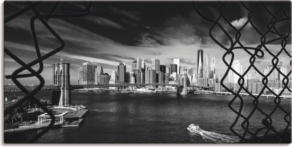 ARTland Leinwandbild Brooklyn Bridge New York I Größe: 150x75 cm
