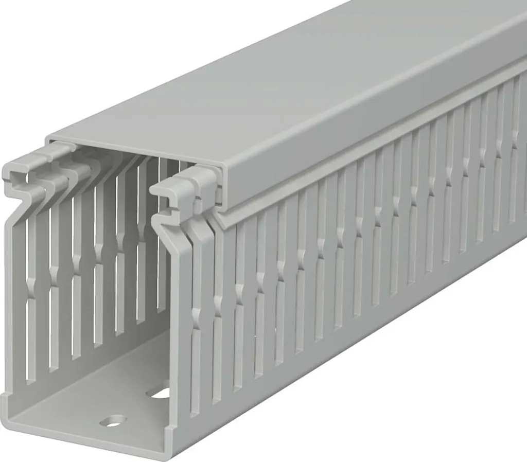 Goulotte de câblage fendue grise 60x40 mm pour tableau