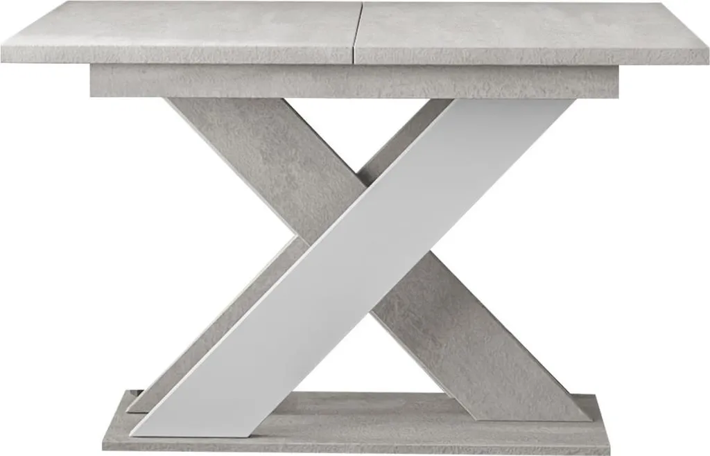 Table extensible Tosca Design Bicolore Gris Blanc modulable 4-6 convives
