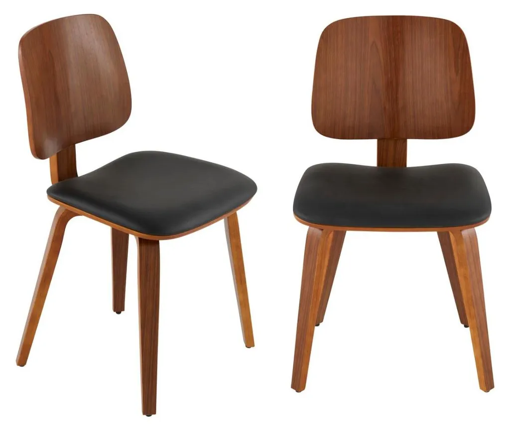 Chaise de salle à manger en vinyle noir lot de 2 SIGNATURE H80,5 cm