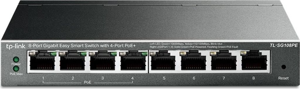 TP-Link Easy Smart TL-SG108PE - Switch - Smart - 4 x Immagine del prodotto 