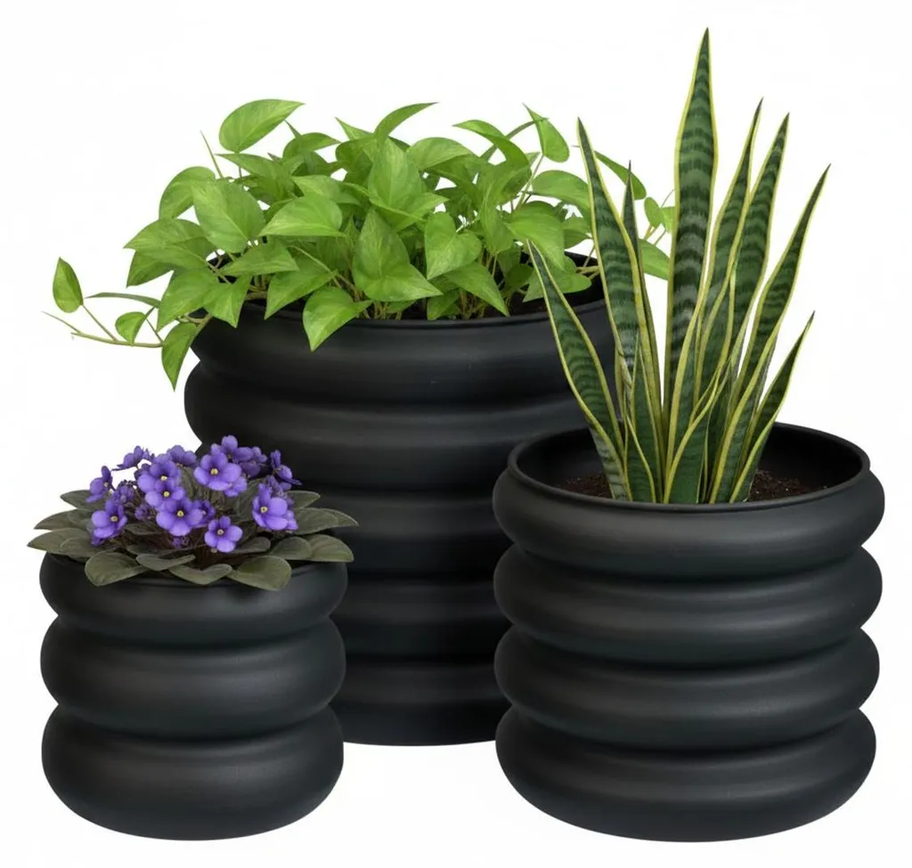 Pot de Fleurs Lot de 3 Noir : Solution Déco pour Harmoniser votre Salon