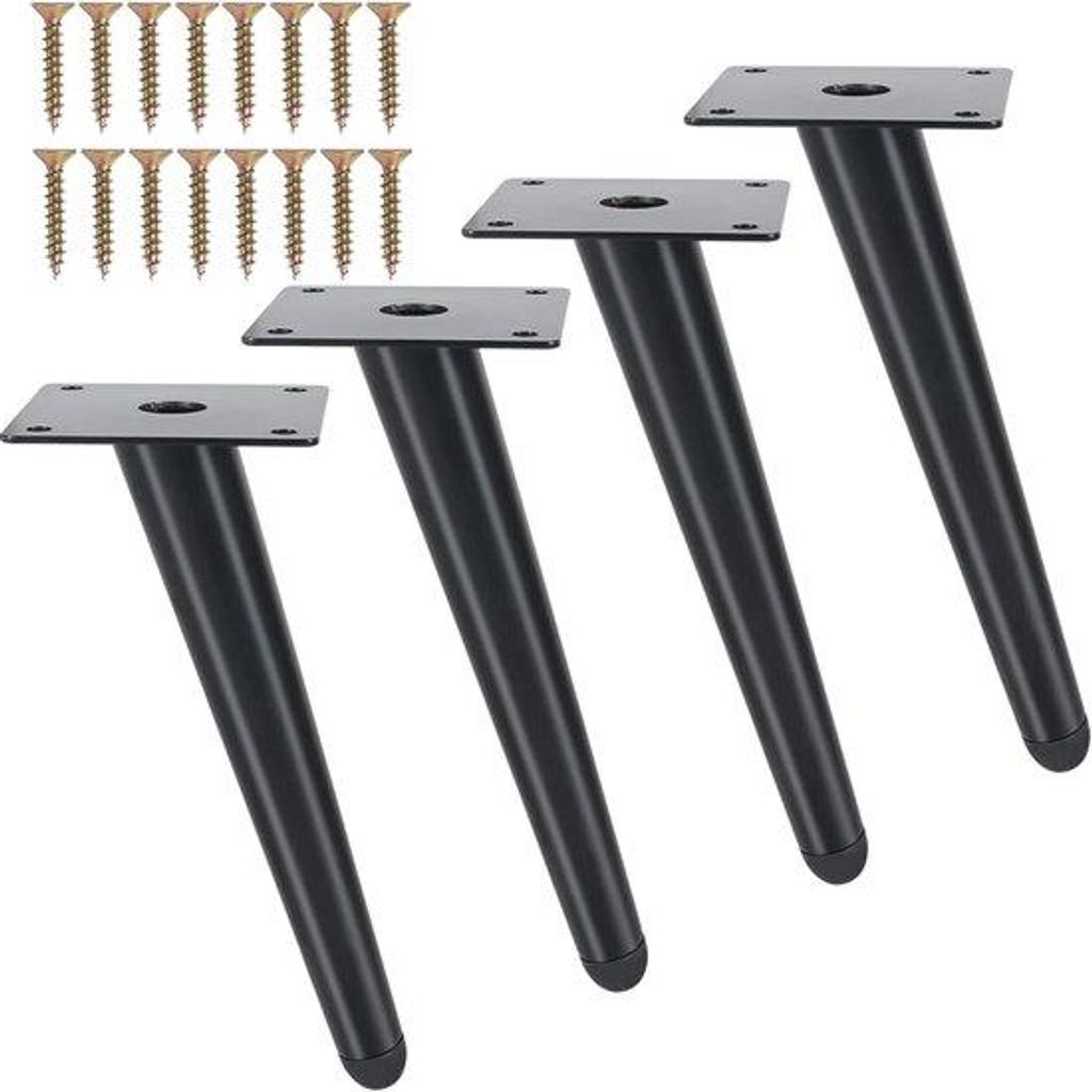 Metallische Fußplatten 4er Set 20 cm für Möbel Tisch Stuhl Schrank Sofa Badezimmer Küche