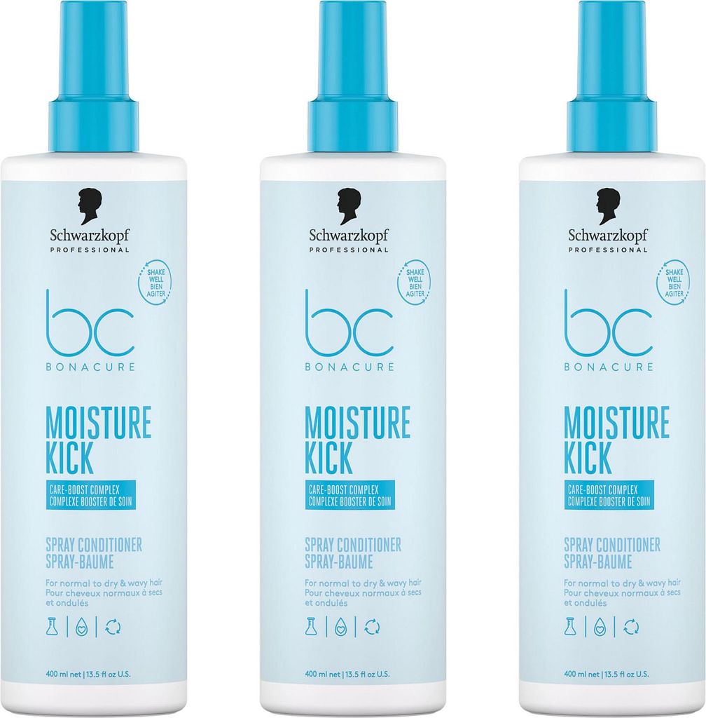 BC Bonacure Moisture Kick Spray Conditioner XXL 3x400 ml Produktbild 