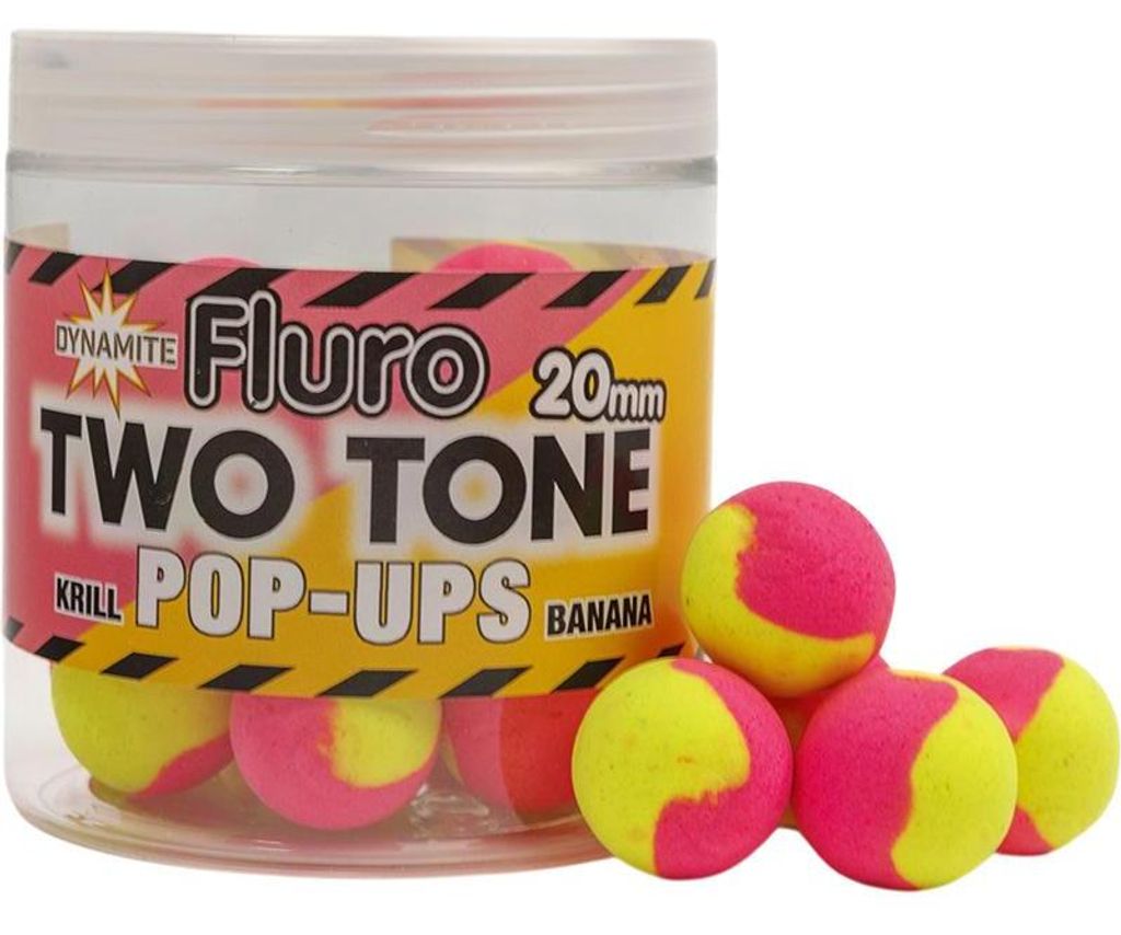 Dynamite Baits Fluro Two Tone Pop Ups Krill & Banana 20 mm