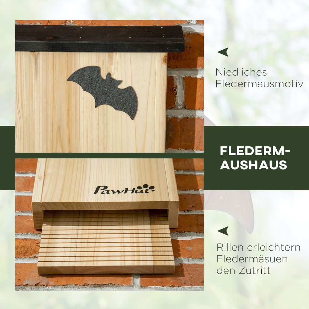 Navaris Fledermaushaus - Fledermauskasten aus Holz - Fledermaus
