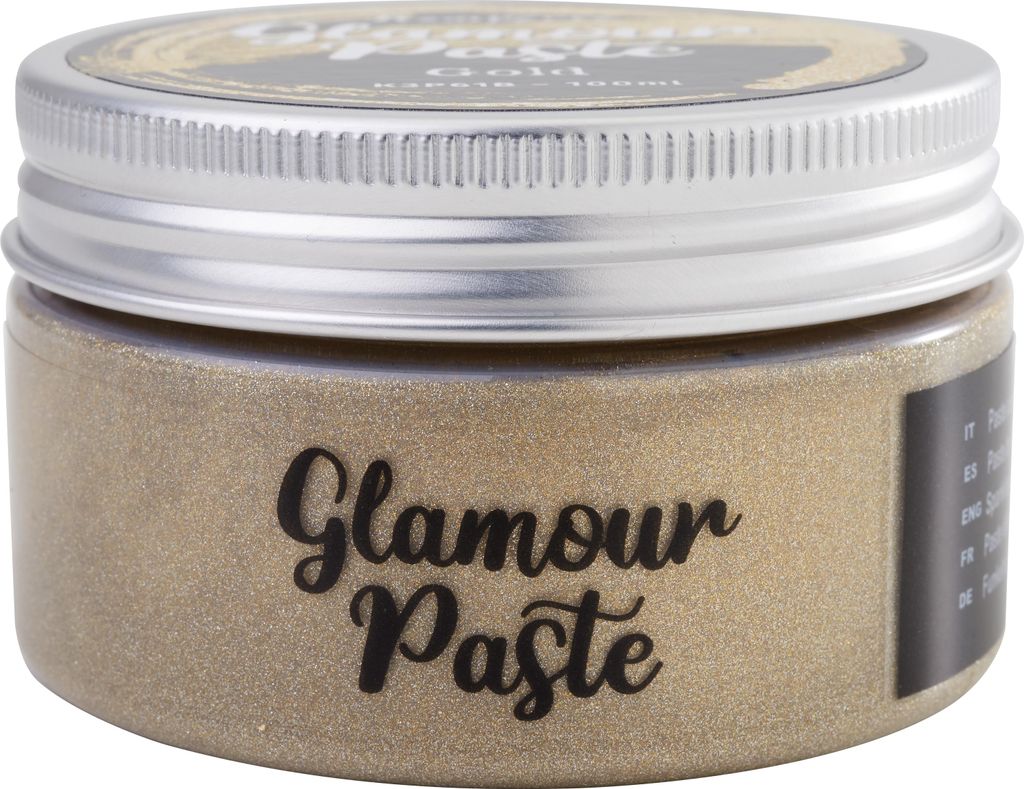 Stamperia Glamour Paste 100 ml Glitzer Effektpaste für kreative Projekte Gold
