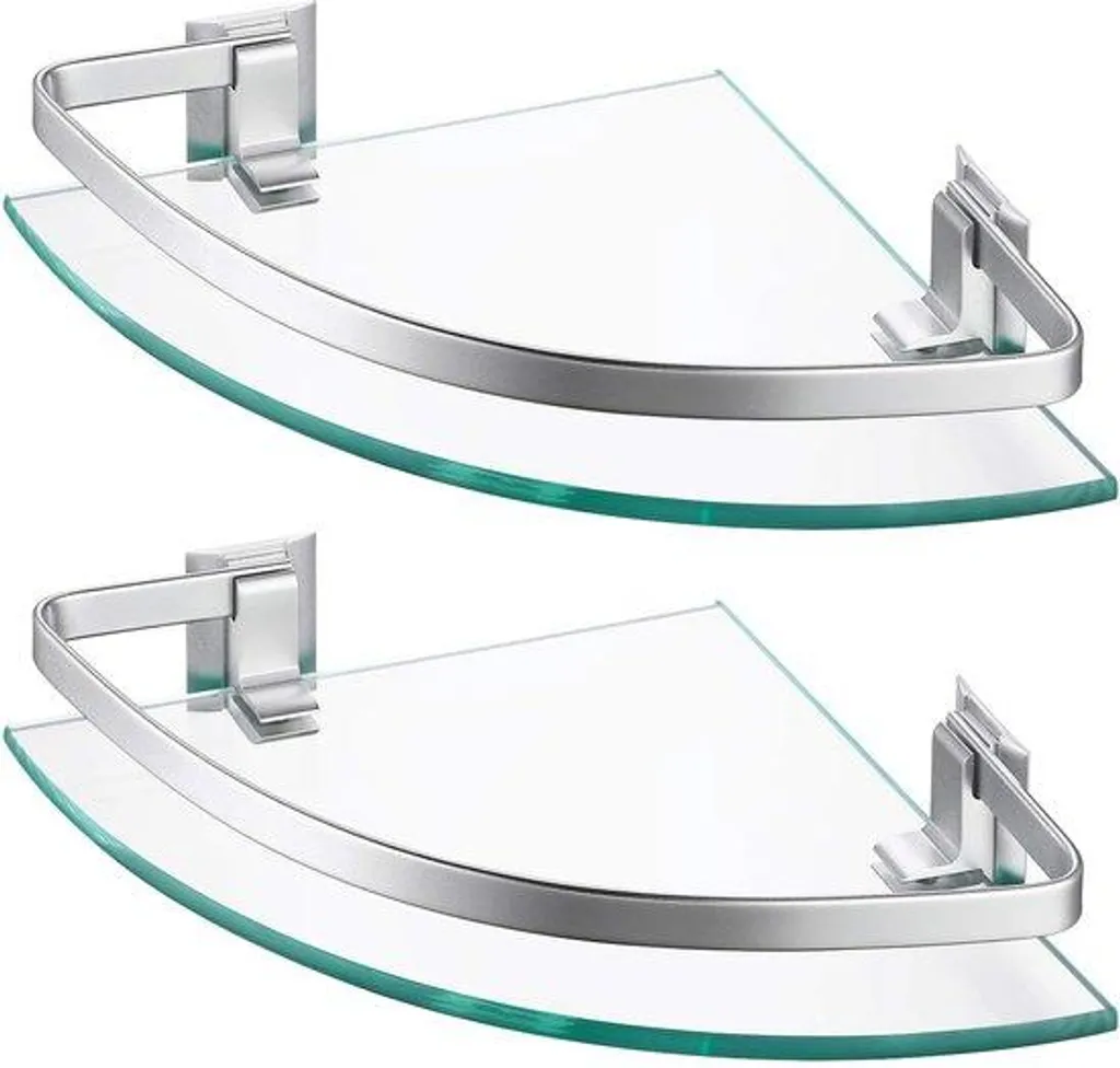Étagère de douche Glaser en aluminium argenté fixation murale 8 mm