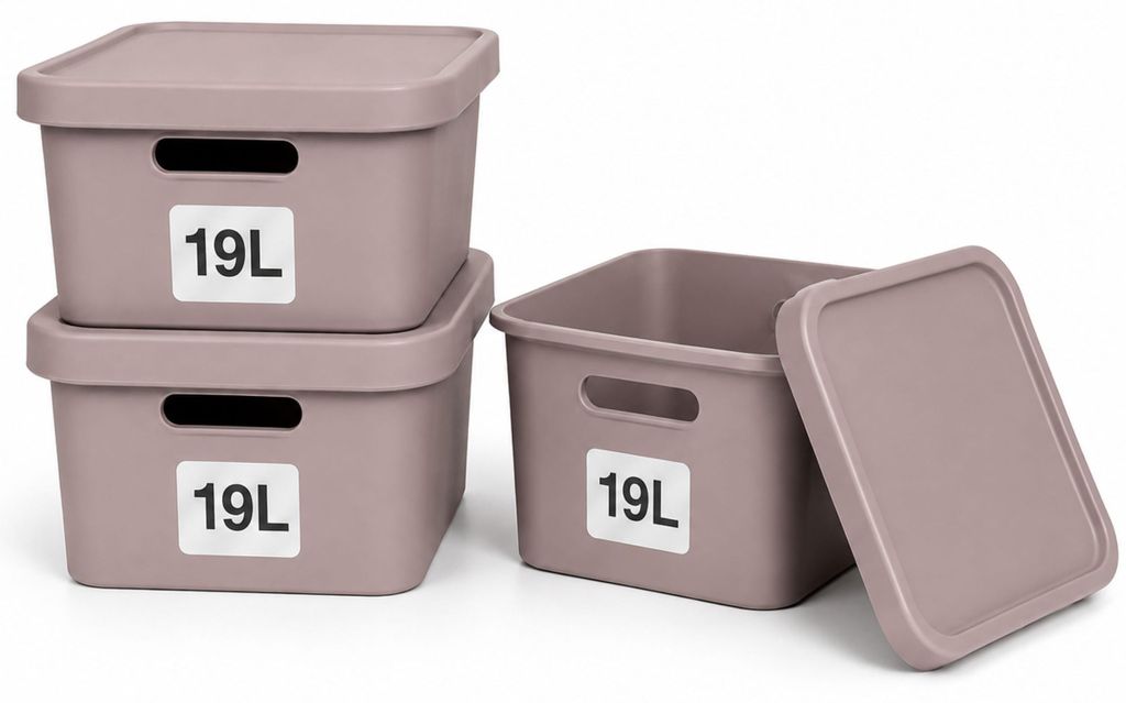 Plastard Aufbewahrungsbox mit Deckel 3er-Set 19 Liter in Produktbild 