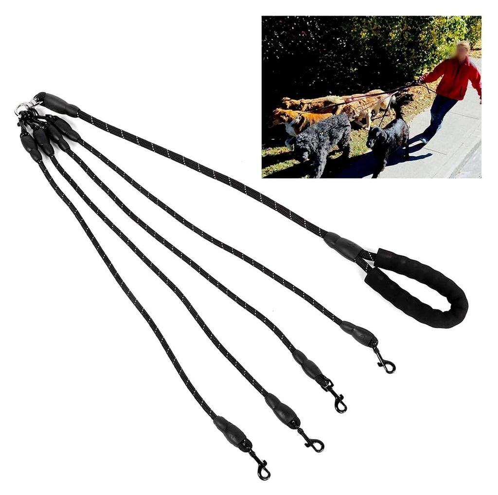 Verschleißfestes 4-Wege-Traktionsseil für Hunde, Zubehör für Spaziergänge im Freien, Halsbänder, Geschirre, Leinen, mehrere Hundeleinen für ...