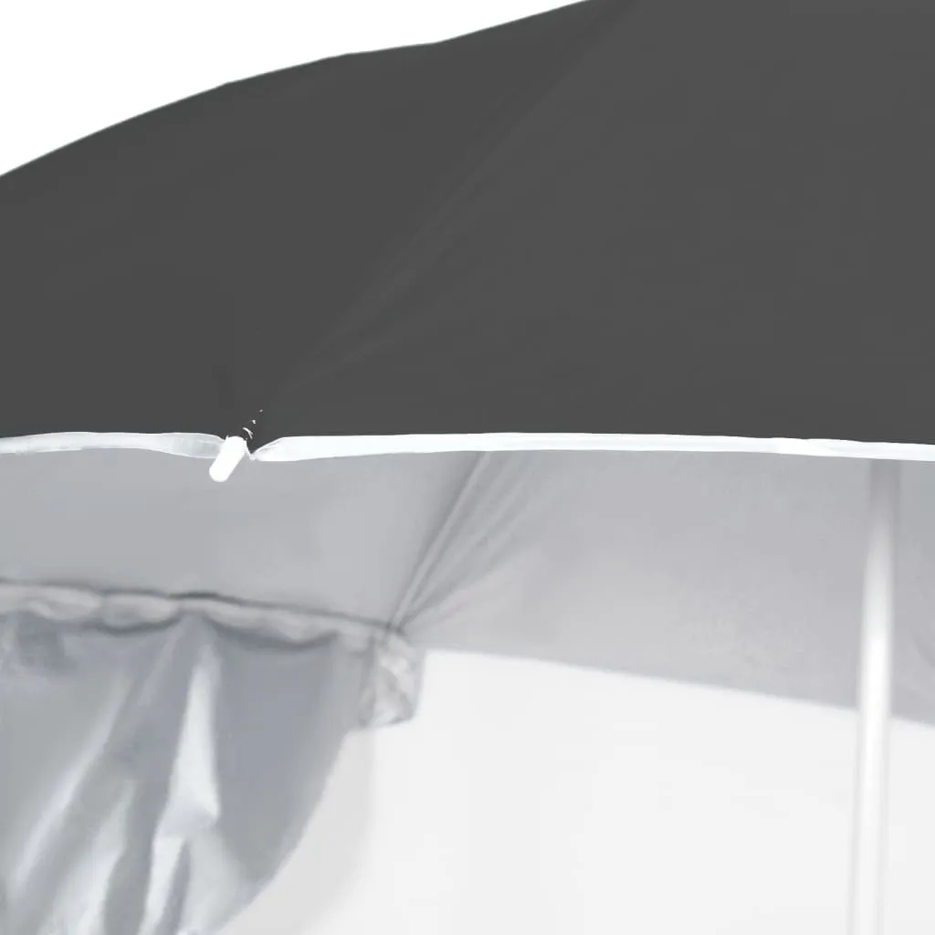 vidaXL Parasol de plage anthracite 215 cm avec parois latérales amovibles
