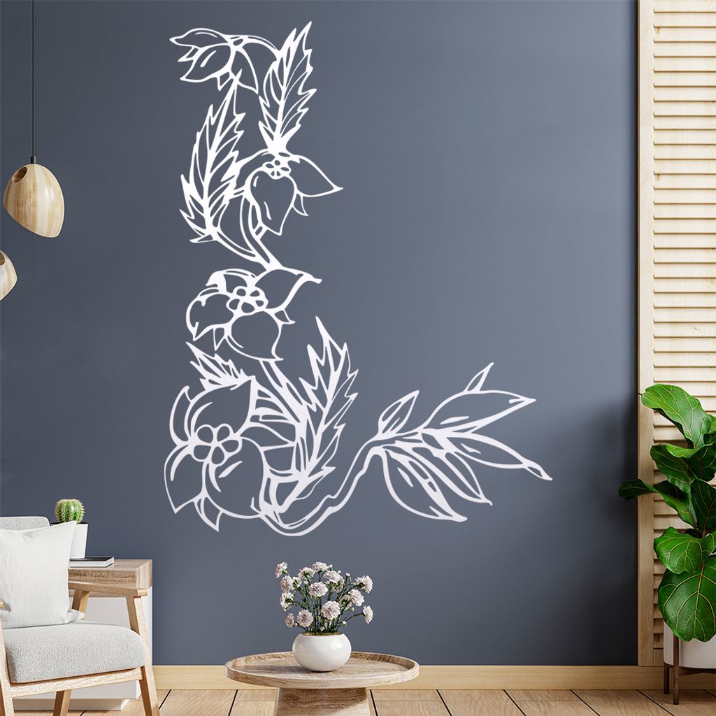 Herbst Blüten Wandtattoo in 6 Größen - Wandaufkleber Wall Sticker - Dekoration, Küche, Wohnzimmer, Schlafzimmer, Badezimmer