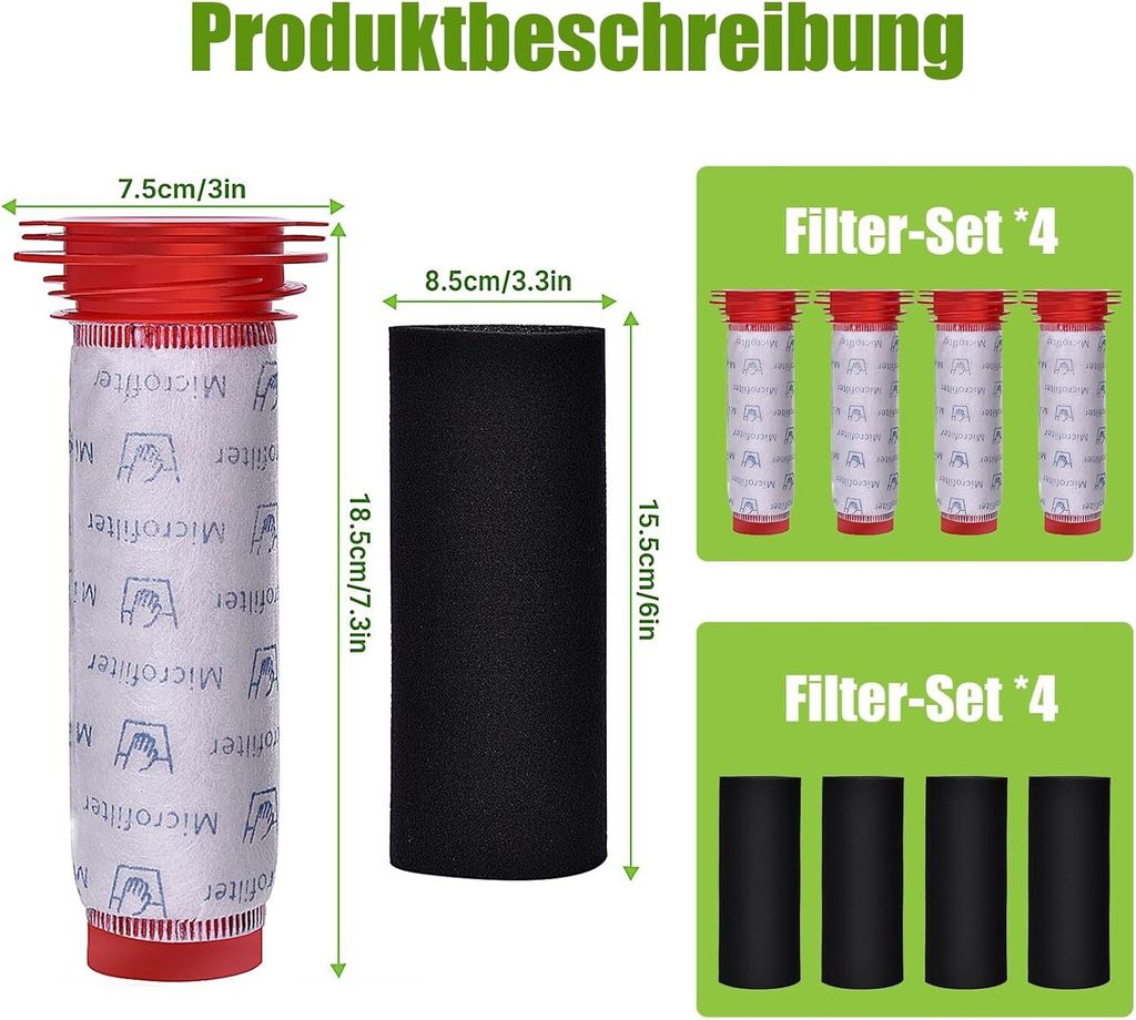 Set De 4 Filtres Pour Aspirateur Bosch Athlet 25.2V - Neuf - Marque Vhbw