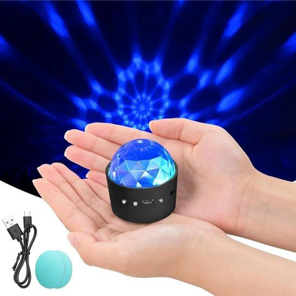 Éclairage de fête boule disco à commande vocale pour ambiance anniversaire