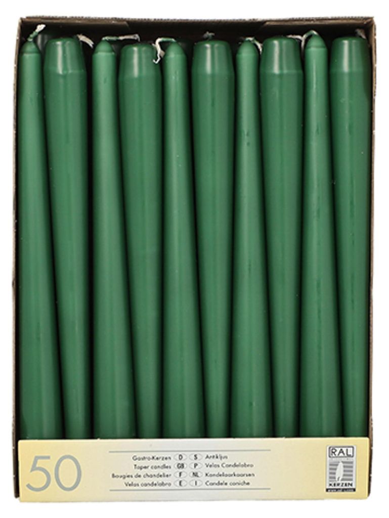 STARPAK Leuchterkerzen 22 mm dunkelgrün 50er Pack Produktbild 